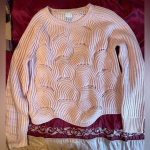 A.n.d. A New Day Women’s Medium Pink Sweater With Gold Threads Throughout. Used.